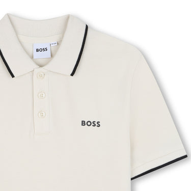 BOSS playera Polo para niño y adolescente beige